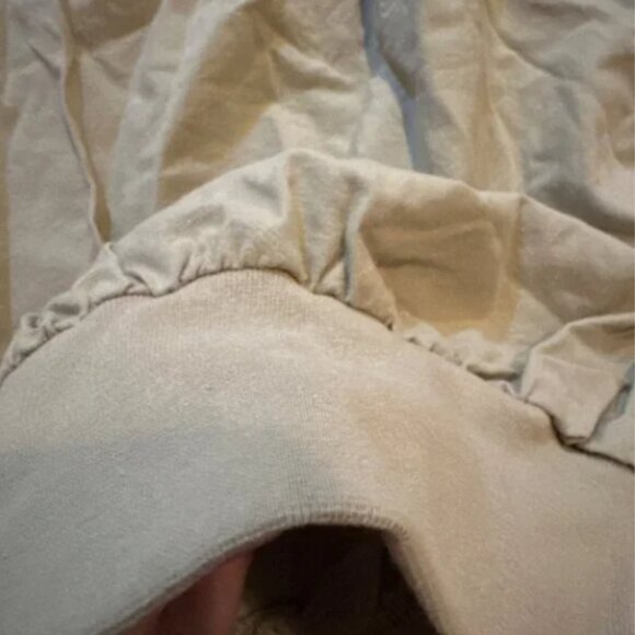 New XL 100% Cotton Mens Pullover Cowl Neck Beige Small Beige Tan Light Jacket - Picture 3 of 8